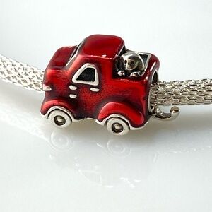Sterling Silver Enamel Red Truck Charm